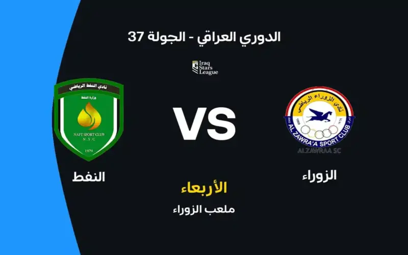 الزوراء ضد النفط: الموعد والقنوات الناقلة